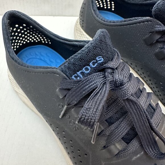 Crocs LiteRide Shoes Mens Size 9 Blue Lace Up Sneakers Lightweight Comfort - Picture 2 of 11